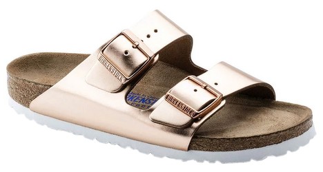 Birkenstock Arizona mīkstais dabīgās ādas metālisks Birkenstock Arizona mīkstais dabīgās ādas metālisks
