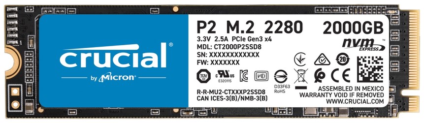 Crucial P2 M.2 SSD 2TB (CT2000P2SSD8) Crucial P2 M.2 SSD 2TB (CT2000P2SSD8)
