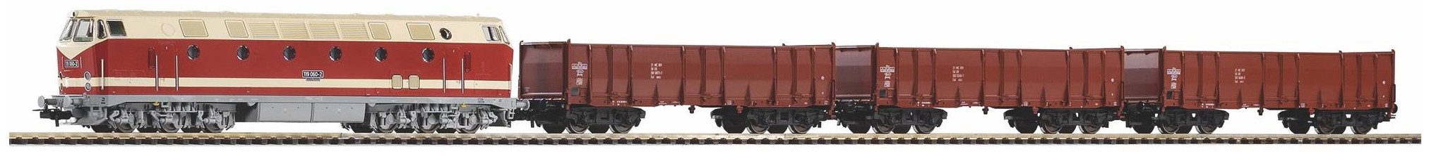 Piko Starta komplekts ar gultni BR 119 + 3 augstbortu vagoni (57138) Piko Starta komplekts ar gultni BR 119 + 3 augstbortu vagoni (57138)