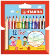 Stabilo Trīsstūra krāsainais zīmulis Trio biezs un īss 12 gab Stabilo Trīsstūra krāsainais zīmulis Trio biezs un īss 12 gab