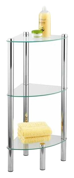 Wenko Stūra plaukts Yago ar 3 stikla plauktiem Wenko Stūra plaukts Yago ar 3 stikla plauktiem