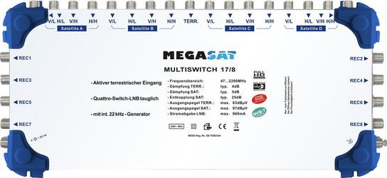 Megasat Multischalter 17/8 Megasat Multischalter 17/8