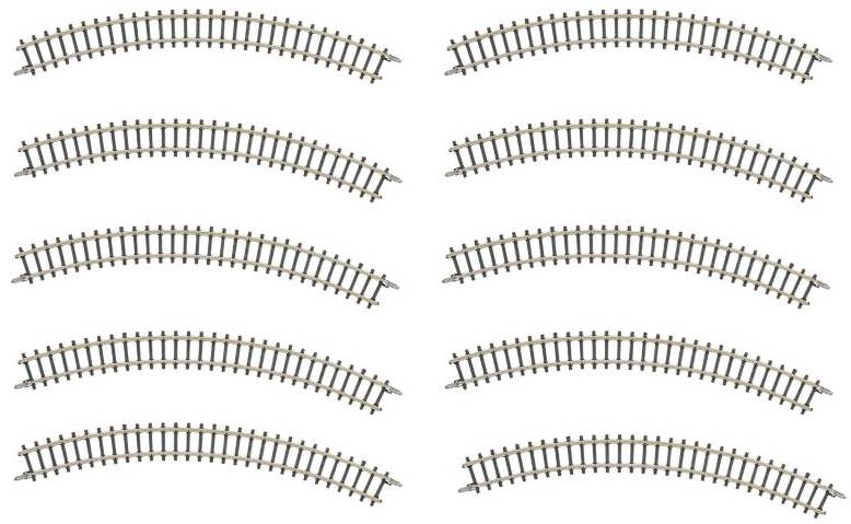 Märklin Z - sliežu gabals izliekts, 10 gabalu komplekts Märklin Z - sliežu gabals izliekts, 10 gabalu komplekts