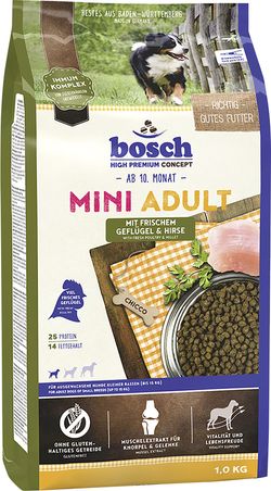 Bosch Tiernahrung Mini Adult Mājputni & Prosa 1 kg Bosch Tiernahrung Mini Adult Mājputni & Prosa 1 kg