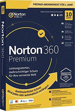 Symantec Norton 360 Premium (10 lietotāji, 1 gads) Symantec Norton 360 Premium (10 lietotāji, 1 gads)