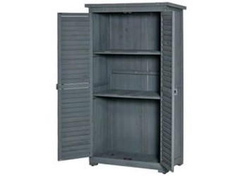 Outsunny Dārza skapis ar lamelēm durvīm 87 x 46,5 x 160 cm