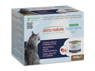 Almo Nature HFC Natural Light tuncis, vista, šķiņķis 4x50 g Almo Nature HFC Natural Light tuncis, vista, šķiņķis 4x50 g
