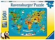 Ravensburger Puzzle XXL Dzīvnieku pasaules karte Ravensburger Puzzle XXL Dzīvnieku pasaules karte