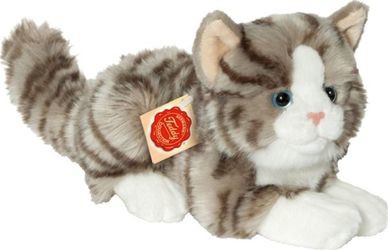 Hermann Teddy Kaķis guļošs pelēks 20 cm Hermann Teddy Kaķis guļošs pelēks 20 cm