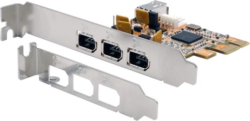 Exsys FireWire 1394A PCIe karte ar 3+1 portiem (EX-16500E-2) Exsys FireWire 1394A PCIe karte ar 3+1 portiem (EX-16500E-2)