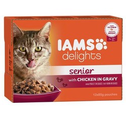 Iams Senior Delights Zemes un Jūras kolekcija 12 x 85 g Iams Senior Delights Zemes un Jūras kolekcija 12 x 85 g