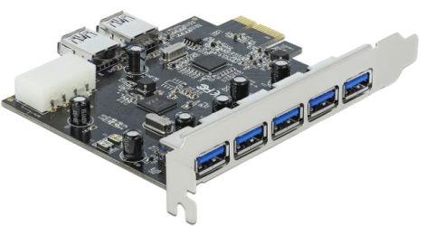 Delock PCI Express x1 karte > 5 x ārējais + 2 x iekšējais USB 3.0 (89355)