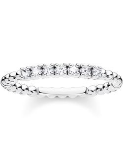Thomas Sabo Gredzenu bumbiņas ar baltiem akmeņiem (TR2323-051)