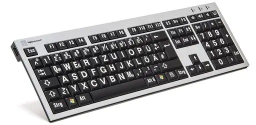 Logickeyboard LargePrint White on Black (LKB-LPRNTWB-AJPU-DE)