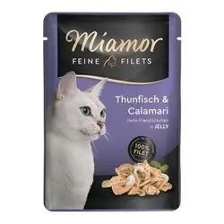 Miamor Smalki filejas želejā - Tuncis & Kalmāri 24 x 100 g Miamor Smalki filejas želejā - Tuncis & Kalmāri 24 x 100 g