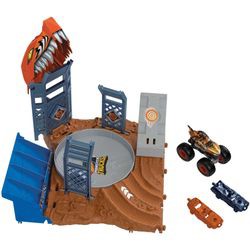 Mattel Hot Wheels Monster Trucks Arena Smashers - Tiger Shark's Spin Out Challenge (HNB93)