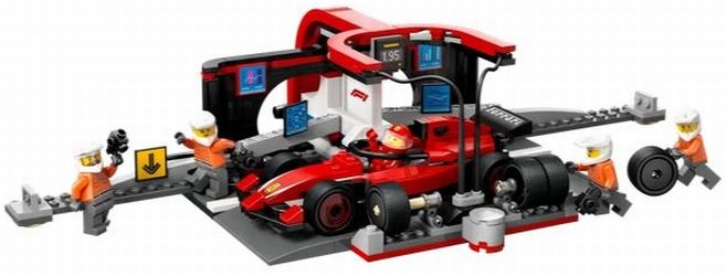 LEGO City F1 Pitstop ar pitstopa komandu un Ferrari Flitzer (60443)