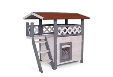 Lionto Koka kaķu māja ar terasi un kāpnēm