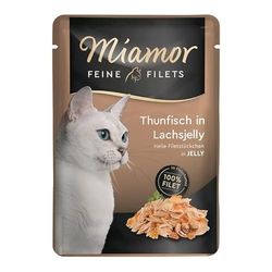 Miamor Smalki filejas gabali želejā - Tuncis laša želejā 24 x 100 g Miamor Smalki filejas gabali želejā - Tuncis laša želejā 24 x 100 g