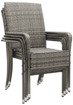 Juskys Yoro Polyrattan dārza krēsli 4 gab. komplekts Juskys Yoro Polyrattan dārza krēsli 4 gab. komplekts
