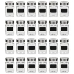 vidaXL Vorratsgläser mit Aufkleber 24 x 300 ml (50856)