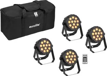 Eurolite Komplekts 4x LED PARty Spot Silent RGB/WW ar mīksto somu Eurolite Komplekts 4x LED PARty Spot Silent RGB/WW ar mīksto somu