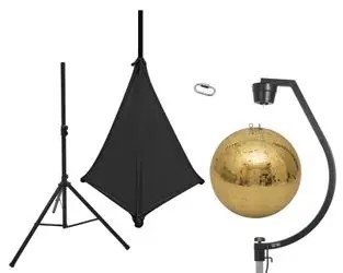 Eurolite Spoguļbumba 50 cm zelta ar statīvu un audumu Eurolite Spoguļbumba 50 cm zelta ar statīvu un audumu