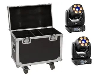 Eurolite Set 2x LED TMH-H90 + futrālis ar riteņiem Eurolite Set 2x LED TMH-H90 + futrālis ar riteņiem