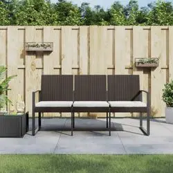 vidaXL Gartenbank 3-Sitzer ar spilvenu Brūns PP-Rattan (360213) vidaXL Gartenbank 3-Sitzer ar spilvenu Brūns PP-Rattan (360213)