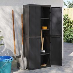 vidaXL Gartenschrank Schwarz 65x37x165 cm PP (364206) vidaXL Gartenschrank Schwarz 65x37x165 cm PP (364206)