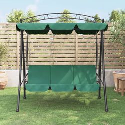 vidaXL Hollywoodschaukel ar jumtu Zaļš 198 cm Audums un Tērauds (363331) vidaXL Hollywoodschaukel ar jumtu Zaļš 198 cm Audums un Tērauds (363331)