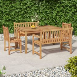 vidaXL Garten-Essgruppe Masīvkoks Tīks 5-daļīgs (3157155) vidaXL Garten-Essgruppe Masīvkoks Tīks 5-daļīgs (3157155)