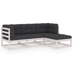 vidaXL Garten-Lounge-Set ar spilveniem masīvkoks 4-daļīgs (3076575) vidaXL Garten-Lounge-Set ar spilveniem masīvkoks 4-daļīgs (3076575)