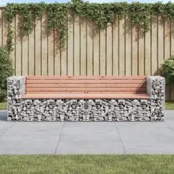 vidaXL Gartenbank Gabionen Masīvkoks Duglāzija (3196240)