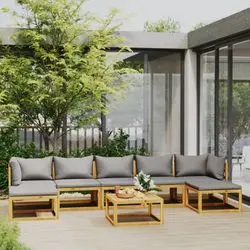 vidaXL Garten-Lounge-Set ar spilveniem akācija 8-daļīgs (3057630)