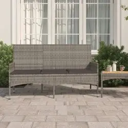vidaXL Gartenbank 3-Sitzer mit Kissen Poly Rattan (319493)