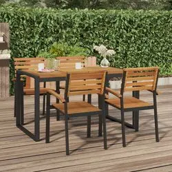 vidaXL Gartentisch ar U-veida kājām masīvkoks akācija (319515)