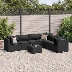 vidaXL Garten-Lounge-Set ar spilveniem Poliratāns 7-daļīgs (3308147)