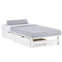 Homestyle4u Paletes gulta ar gultas kastēm un līstēm 90 x 200 cm Homestyle4u Paletes gulta ar gultas kastēm un līstēm 90 x 200 cm
