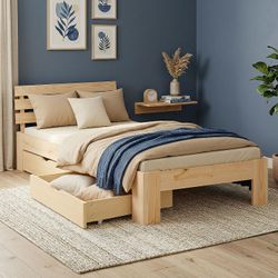 Homestyle4u Koka gulta ar gultas kasti un līstēm 90 x 200 cm Homestyle4u Koka gulta ar gultas kasti un līstēm 90 x 200 cm