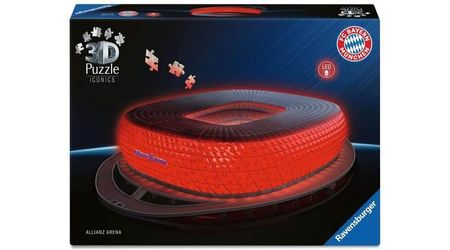 Ravensburger 3D Puzzle Iconics: Allianz Arena - ar gaismu (12008033) Ravensburger 3D Puzzle Iconics: Allianz Arena - ar gaismu (12008033)