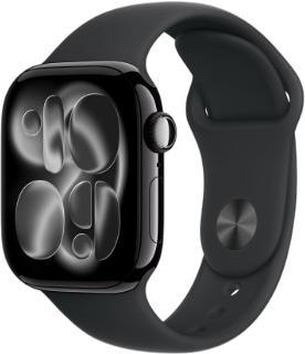 Apple Watch Series 11 GPS 42 mm alumīnijs ar gumijas siksniņu (dimanta melna)