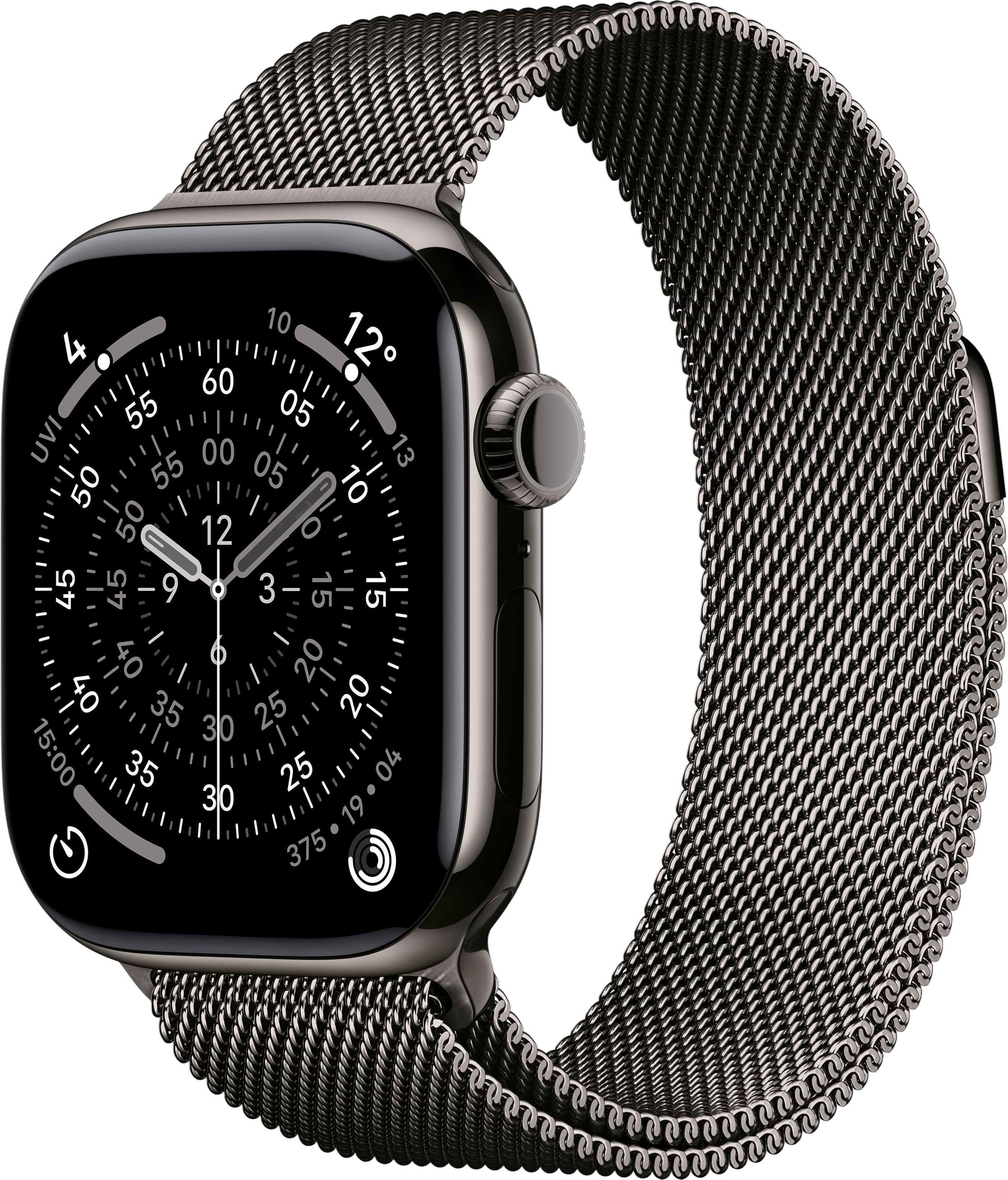 Apple Watch Series 11 GPS + Cellular 42 mm titāns ar nerūsējošā tērauda siksniņu (šīferis)