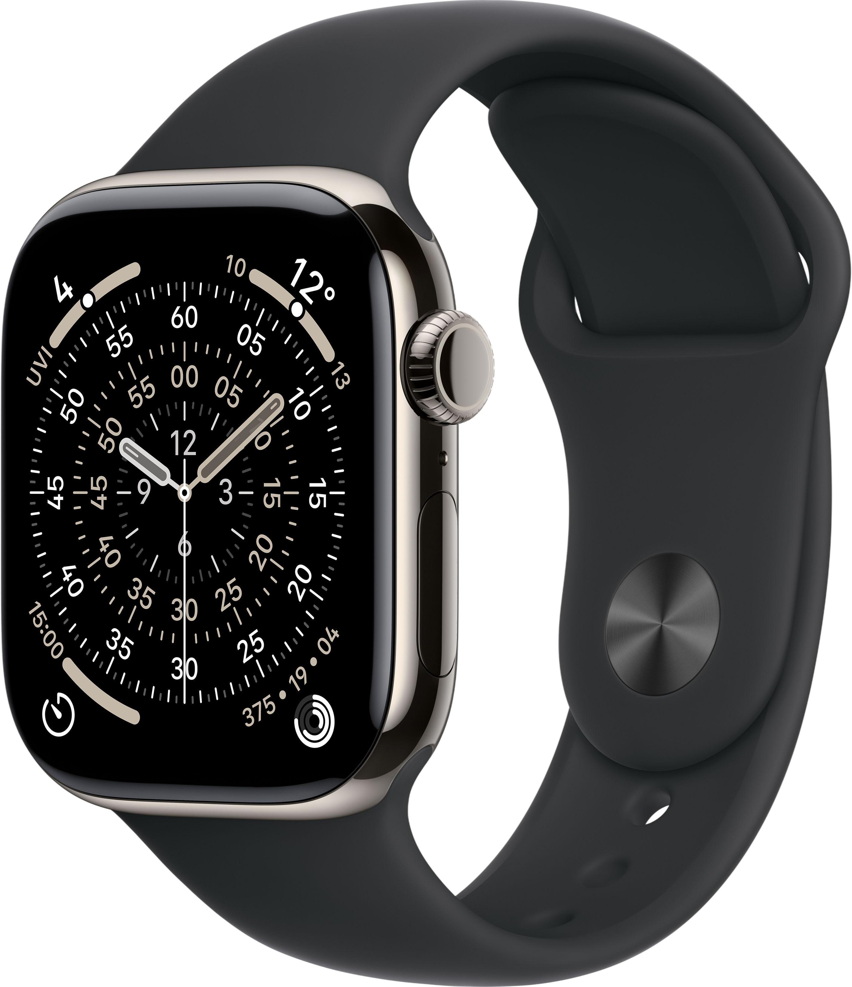 Apple Watch Series 11 GPS + Cellular 42 mm titāns ar gumijas siksniņu (šīferis)