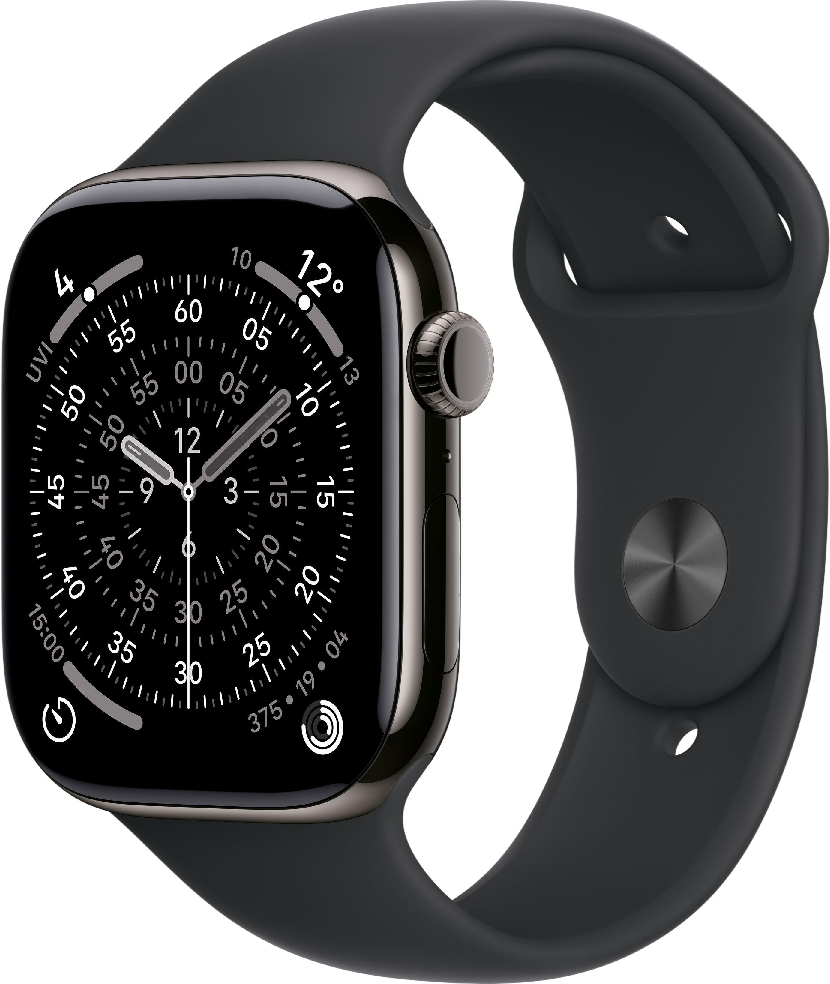 Apple Watch Series 11 GPS + Cellular 46 mm titāns ar gumijas siksniņu (šīferis)