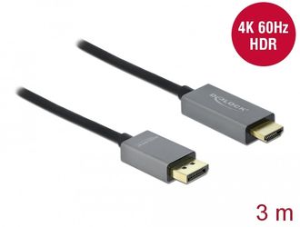 Delock Aktīvs DisplayPort 1.4 uz HDMI kabelis 4K 60 Hz HDR 3 m (85930) Delock Aktīvs DisplayPort 1.4 uz HDMI kabelis 4K 60 Hz HDR 3 m (85930)