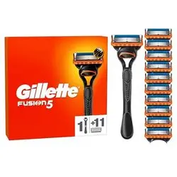 Gillette Fusion5 skuveklis ar 11 sistēmas asmeņiem un rokturi