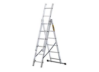 Drabest alumīnija kāpnes 3 daļas 3 x 6 pakāpieni 150 kg Drabest alumīnija kāpnes 3 daļas 3 x 6 pakāpieni 150 kg