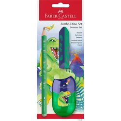 Faber-Castell rakstīšanas komplekts Dino Jumbo 3 daļas Faber-Castell rakstīšanas komplekts Dino Jumbo 3 daļas