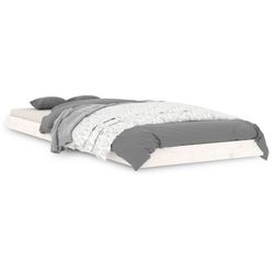 vidaXL Massīvkoka gulta Balta 75x190 cm Priede (823485) vidaXL Massīvkoka gulta Balta 75x190 cm Priede (823485)